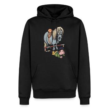 Thelwell Funny Showjumping Gone Wrong - Men’s Premium Organic Hoodie - black - Front - Nico (187cm)