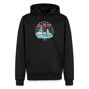 Schneemann Cool Guy - Männer Premium Bio Hoodie - Schwarz - Vorne - Nico (187cm)