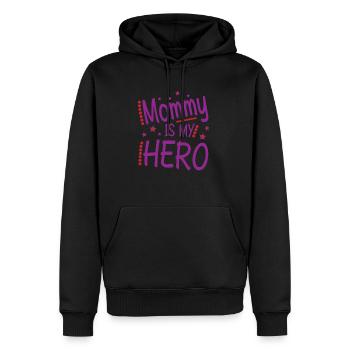 Maman héros maman - Sweat à capuche Premium bio Homme - noir - Devant - Nico (187cm)