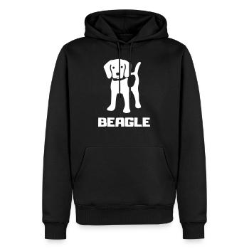 beagle - Männer Premium Bio Hoodie - Schwarz - Vorne - Nico (187cm)
