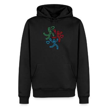 Les 3 handballeurs - Sweat à capuche Premium bio Homme - noir - Devant - Nico (187cm)