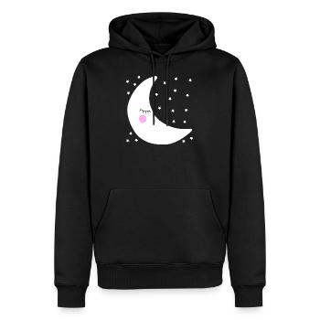 Mond schlafend hintergrund Sterne Kinder - Männer Premium Bio Hoodie - Schwarz - Vorne - Nico (187cm)