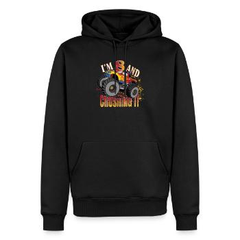 Ich bin 8 und zerquetsche es 8. Geburtstag Kind Monster - Männer Premium Bio Hoodie - Schwarz - Vorne - Nico (187cm)