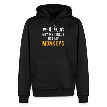 pas mon cirque pas mes singes - Sweat à capuche Premium bio Homme - noir - Devant - Nico (187cm)