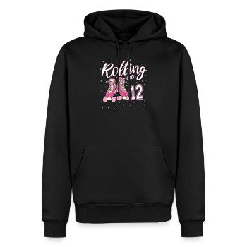 Rollen in 12 Jahre altes Mädchen 12. Geburtstag - Männer Premium Bio Hoodie - Schwarz - Vorne - Nico (187cm)