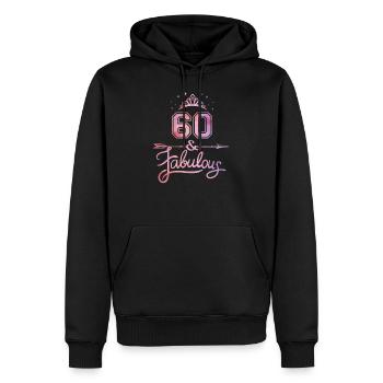 Frauen 60 Jahre alt und fabelhaft glücklich 60 .. - Männer Premium Bio Hoodie - Schwarz - Vorne - Nico (187cm)