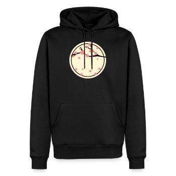 Name Shield Name badge for personalization - Men’s Premium Organic Hoodie - black - Front - Nico (187cm)
