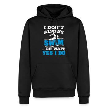 Natation - Sweat à capuche Premium bio Homme - noir - Devant - Nico (187cm)