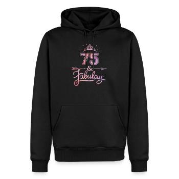 Frauen 75 Jahre alt und fabelhaft glücklich 75. - Männer Premium Bio Hoodie - Schwarz - Vorne - Nico (187cm)
