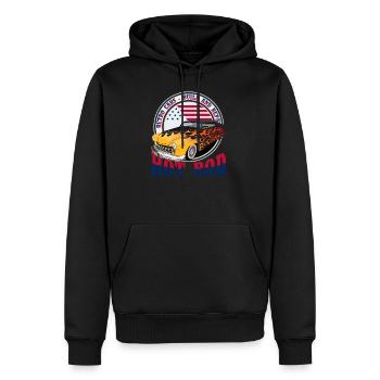 hot rod Logo Vintage Auto Amerikanische Muscle dra - Männer Premium Bio Hoodie - Schwarz - Vorne - Nico (187cm)