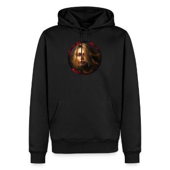 Rose dust - Men’s Premium Organic Hoodie - black - Front - Nico (187cm)