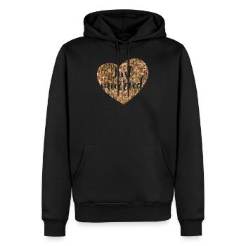 juste marié coeur glam - Sweat à capuche Premium bio Homme - noir - Devant - Nico (187cm)