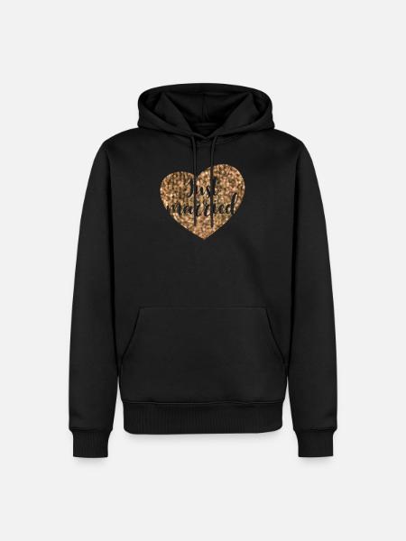 just married heart glam - Men’s Premium Organic Hoodie - black