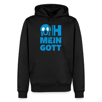 OH MEIN GOTT | SCHREI - Männer Premium Bio Hoodie - Schwarz - Vorne - Nico (187cm)