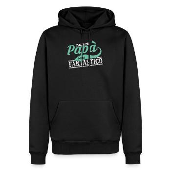 Super papa - Sweat à capuche Premium bio Homme - noir - Devant - Nico (187cm)