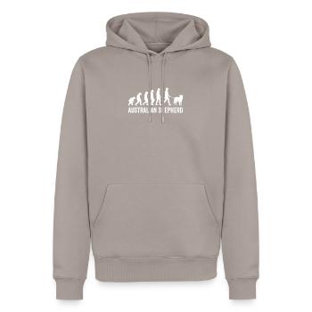 Australian Shepherd Evolution - Sweat à capuche Premium bio Homme - taupe - Devant - Nico (187cm)