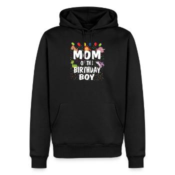 Mutter des Geburtstagskindes Dino Theme Boys Bday - Männer Premium Bio Hoodie - Schwarz - Vorne - Nico (187cm)