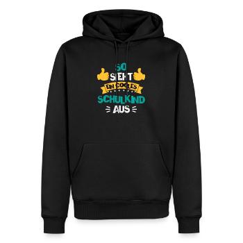 Schulkind - Männer Premium Bio Hoodie - Schwarz - Vorne - Nico (187cm)