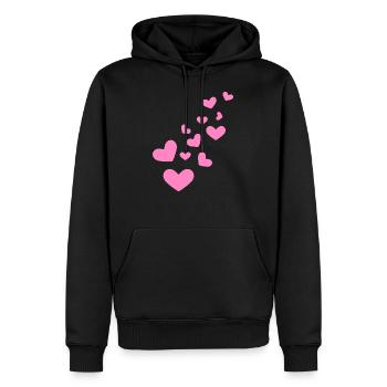 Hearts heart pattern gift - Men’s Premium Organic Hoodie - black - Front - Nico (187cm)