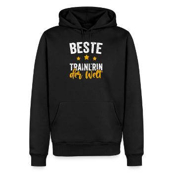 Beste Trainerin der Welt Geschenkidee - Männer Premium Bio Hoodie - Schwarz - Vorne - Nico (187cm)