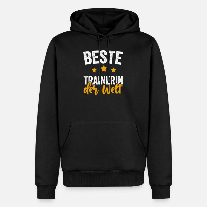 Beste Trainerin der Welt Geschenkidee - Männer Premium Bio Hoodie - Schwarz