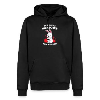 Ich Hasse Menschen Halloween Hase Häschen Hasen - Männer Premium Bio Hoodie - Schwarz - Vorne - Nico (187cm)