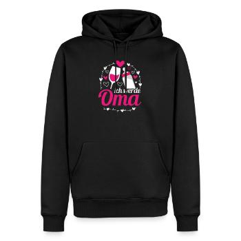 Ich werde Oma Geschenkidee Schwangerschaft - Männer Premium Bio Hoodie - Schwarz - Vorne - Nico (187cm)