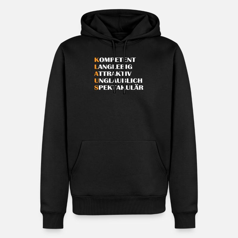 Klaus - Männer Premium Bio Hoodie - Schwarz