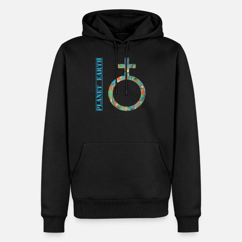 planète terre e 4 - Sweat à capuche Premium bio Homme - noir