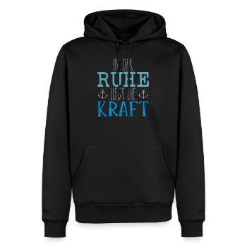 Weisheit - In Der Ruhe Liegt Die Kraft 1 - Männer Premium Bio Hoodie - Schwarz - Vorne - Nico (187cm)