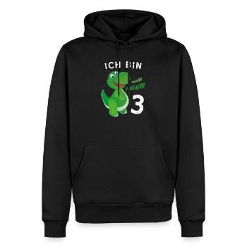 Ich bin 3 Jahre alt Dino Geburtstagsgeschenk - Männer Premium Bio Hoodie - Schwarz - Vorne - Nico (187cm)