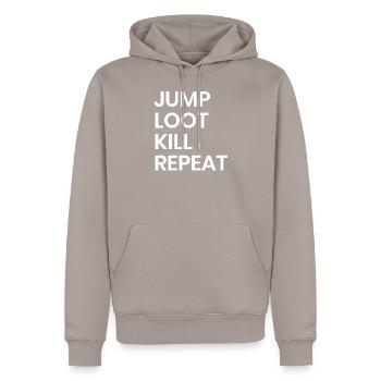 Warzone Zocker Gamer Geschenk Streamer - Männer Premium Bio Hoodie - Taupe - Vorne - Nico (187cm)