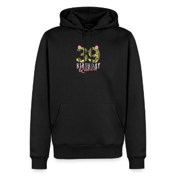 39. Geburtstagskönigin 39 Jahre alte Frau Blumen - Männer Premium Bio Hoodie - Schwarz - Vorne - Nico (187cm)