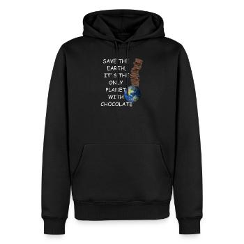 Rette die Erde - Männer Premium Bio Hoodie - Schwarz - Vorne - Nico (187cm)