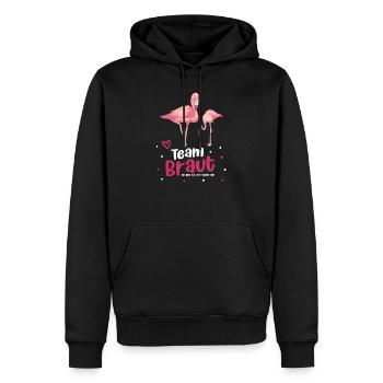 Team Braut Flamingo JGA - Männer Premium Bio Hoodie - Schwarz - Vorne - Nico (187cm)