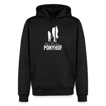 Mein Leben ist ein Ponyhof - Männer Premium Bio Hoodie - Schwarz - Vorne - Nico (187cm)
