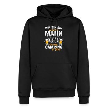 Ich bin ein einfacher Mann ich Mag Camping & Bier - Männer Premium Bio Hoodie - Schwarz - Vorne - Nico (187cm)