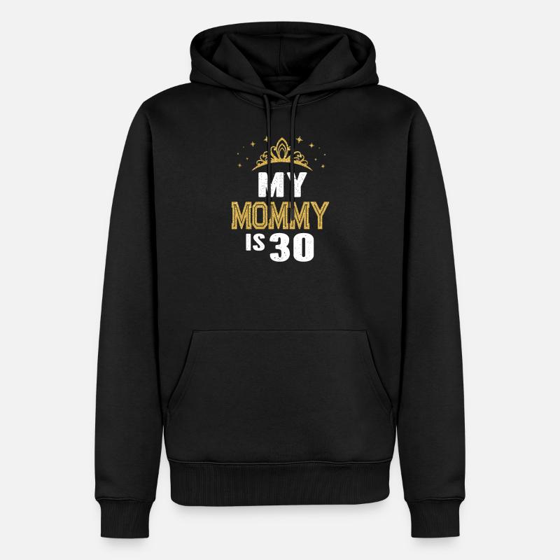 Ma maman a 30 ans 30e cadeau d'anniversaire de maman - Sweat à capuche Premium bio Homme - noir
