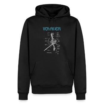 VOYAGEUR - Sweat à capuche Premium bio Homme - noir - Devant - Nico (187cm)