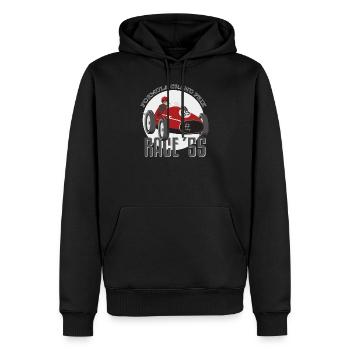 Formule de voiture de course de voitures anciennes - Sweat à capuche Premium bio Homme - noir - Devant - Nico (187cm)