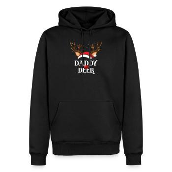 Daddy Deer Family Matching Christmas Reindeer - Sweat à capuche Premium bio Homme - noir - Devant - Nico (187cm)