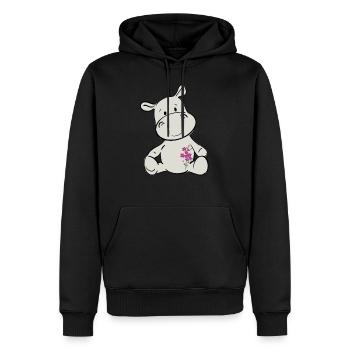 Happy Hippo - Männer Premium Bio Hoodie - Schwarz - Vorne - Nico (187cm)