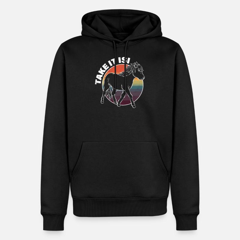 Isländer Pferd Pony - Männer Premium Bio Hoodie - Schwarz