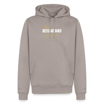 Königinnen heißen Taylor Personalisierter Vorname - Männer Premium Bio Hoodie - Taupe - Vorne - Nico (187cm)