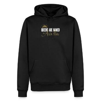 Königinnen heißen Aurelia Personalisierter Vorname - Männer Premium Bio Hoodie - Schwarz - Vorne - Nico (187cm)