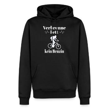 Verbrenne Fett kein Benzin Lustiger Spruch Fahrrad - Männer Premium Bio Hoodie - Schwarz - Vorne - Nico (187cm)