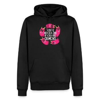 You're Never Alone If You Have Demons - Men’s Premium Organic Hoodie - black - Front - Nico (187cm)