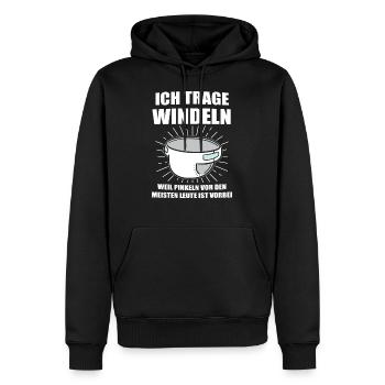 ABDL Windel Adult Baby Geschenk - Männer Premium Bio Hoodie - Schwarz - Vorne - Nico (187cm)