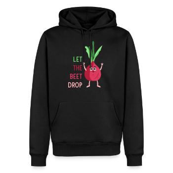 Vegane Wortspiele Lass die Rübe fallen Lustig Vege - Männer Premium Bio Hoodie - Schwarz - Vorne - Nico (187cm)