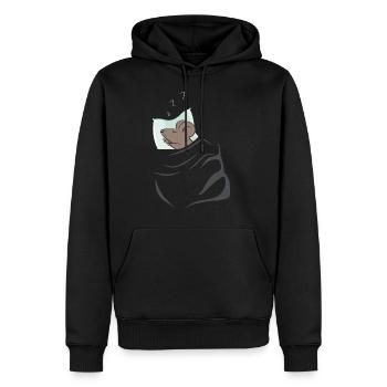 Rat sleep shirt pajama night shirt with mouse - Men’s Premium Organic Hoodie - black - Front - Nico (187cm)